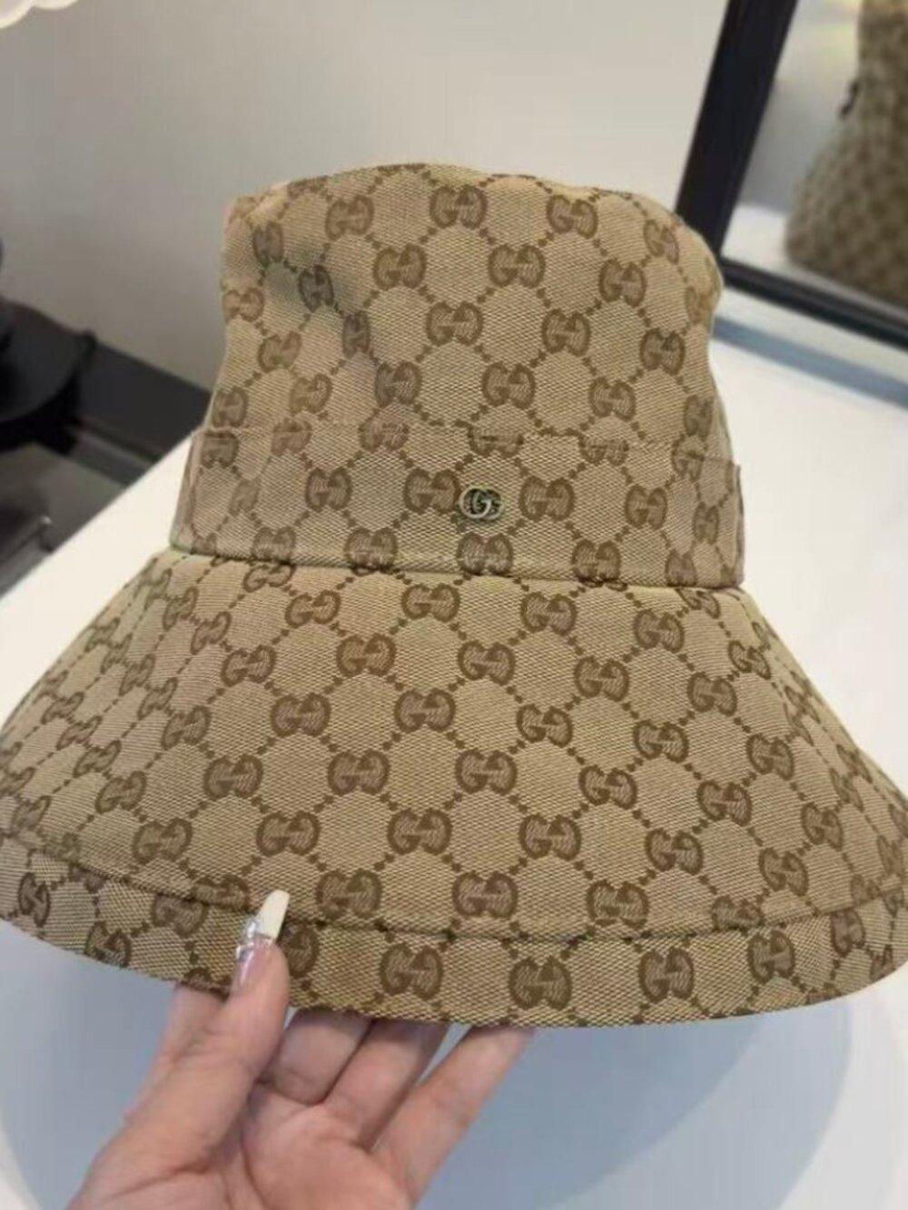 Gucci GG Monogram Bucket Hat Canvas Sun Hat